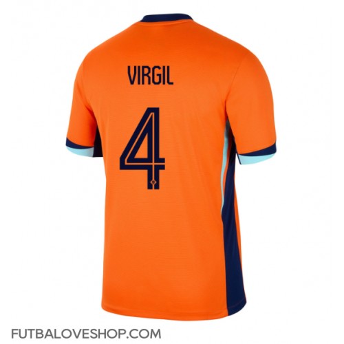 Dres Holandsko Virgil van Dijk #4 Domáci ME 2024 Krátky Rukáv